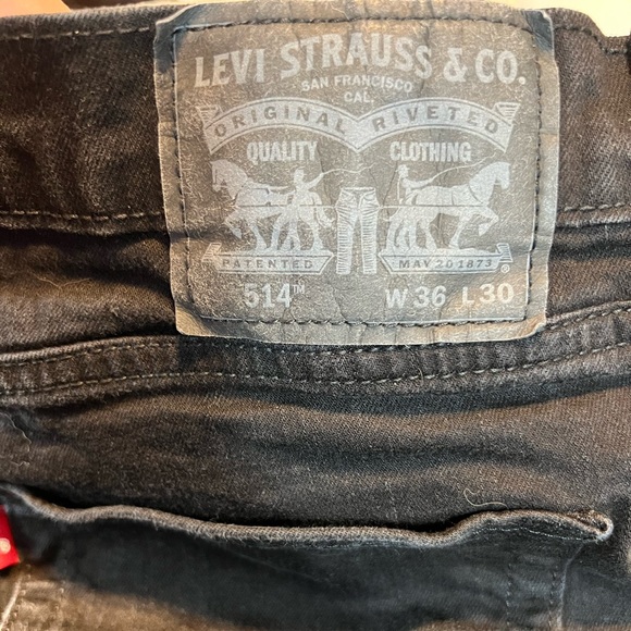 Levi’s Black 36/30 Mens Denim Pants 514 Straight Leg - Picture 4 of 4